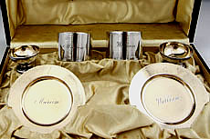 Tiffany antique sterling silver boxed meet with inscriptions